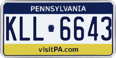 PA license plate KLL6643