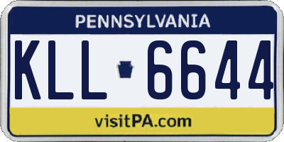 PA license plate KLL6644