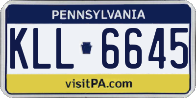 PA license plate KLL6645