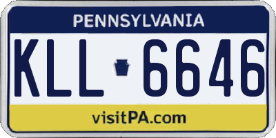 PA license plate KLL6646