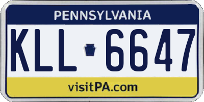 PA license plate KLL6647