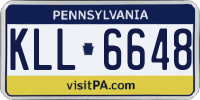 PA license plate KLL6648