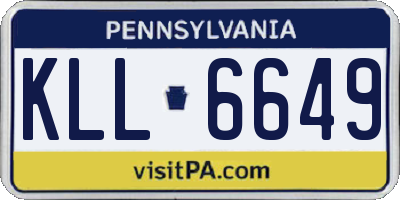 PA license plate KLL6649