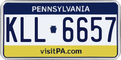 PA license plate KLL6657