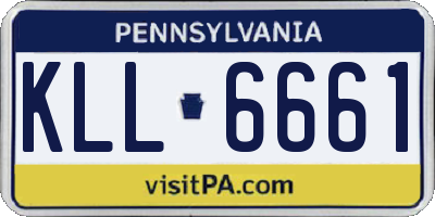 PA license plate KLL6661