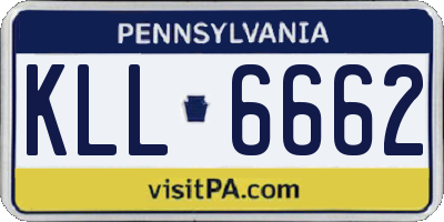 PA license plate KLL6662