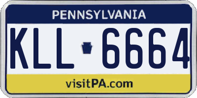 PA license plate KLL6664