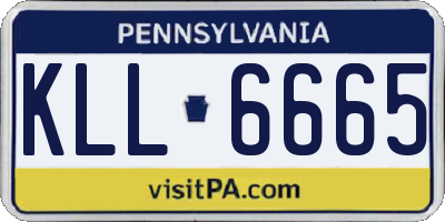 PA license plate KLL6665