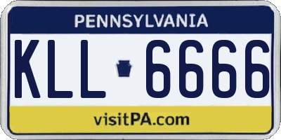 PA license plate KLL6666