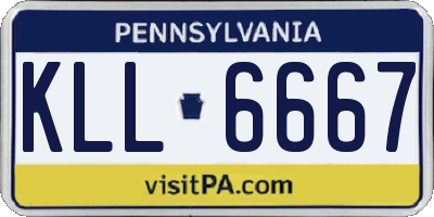 PA license plate KLL6667