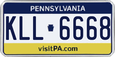 PA license plate KLL6668