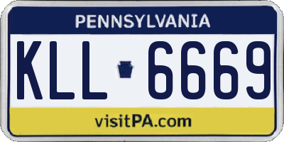 PA license plate KLL6669