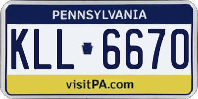 PA license plate KLL6670
