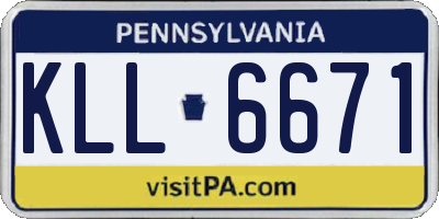 PA license plate KLL6671