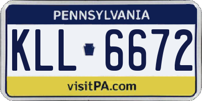 PA license plate KLL6672