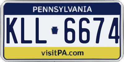 PA license plate KLL6674