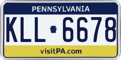 PA license plate KLL6678