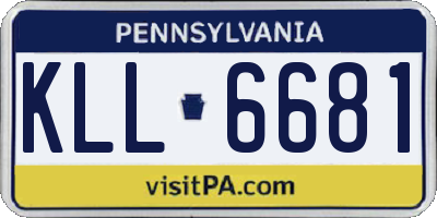 PA license plate KLL6681