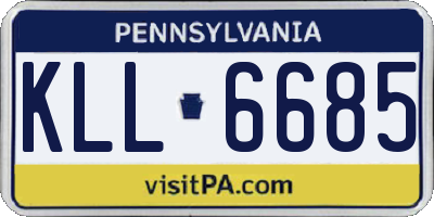 PA license plate KLL6685