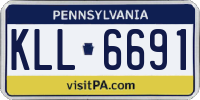 PA license plate KLL6691