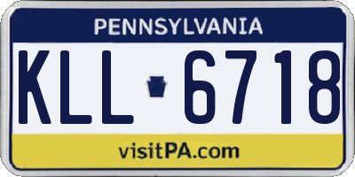 PA license plate KLL6718