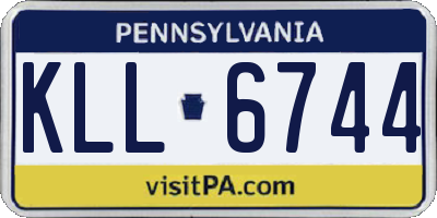 PA license plate KLL6744
