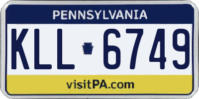 PA license plate KLL6749