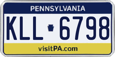 PA license plate KLL6798