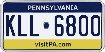 PA license plate KLL6800