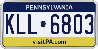 PA license plate KLL6803