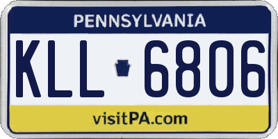 PA license plate KLL6806
