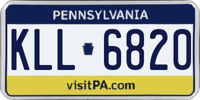 PA license plate KLL6820