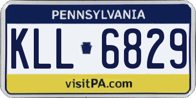 PA license plate KLL6829