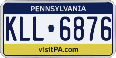 PA license plate KLL6876