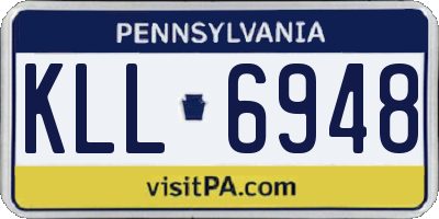 PA license plate KLL6948