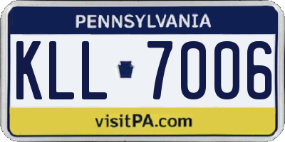 PA license plate KLL7006
