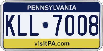 PA license plate KLL7008