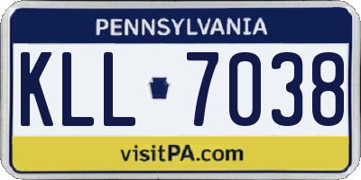 PA license plate KLL7038