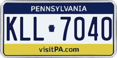 PA license plate KLL7040