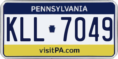 PA license plate KLL7049