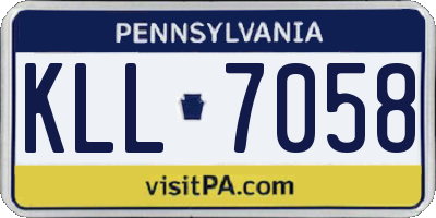 PA license plate KLL7058