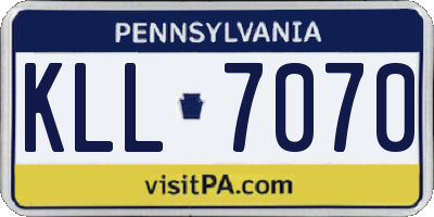 PA license plate KLL7070