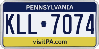 PA license plate KLL7074
