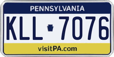 PA license plate KLL7076
