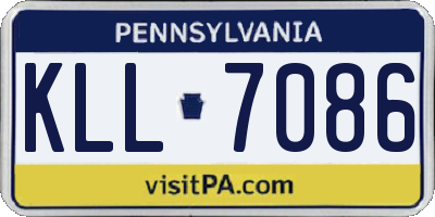 PA license plate KLL7086