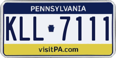 PA license plate KLL7111