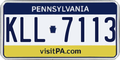 PA license plate KLL7113