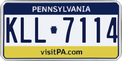 PA license plate KLL7114