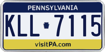 PA license plate KLL7115