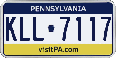 PA license plate KLL7117